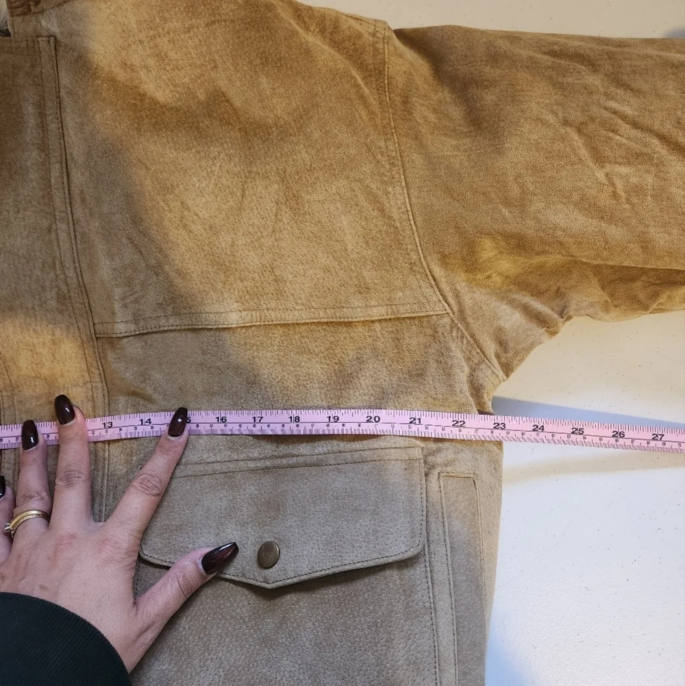Vintage Mens Suede Leather Jacket 90s 1990s Brown Western Cosplay Grunge Small - Picture 10 of 13